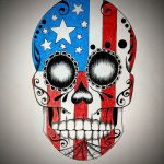 American flag skull drawing